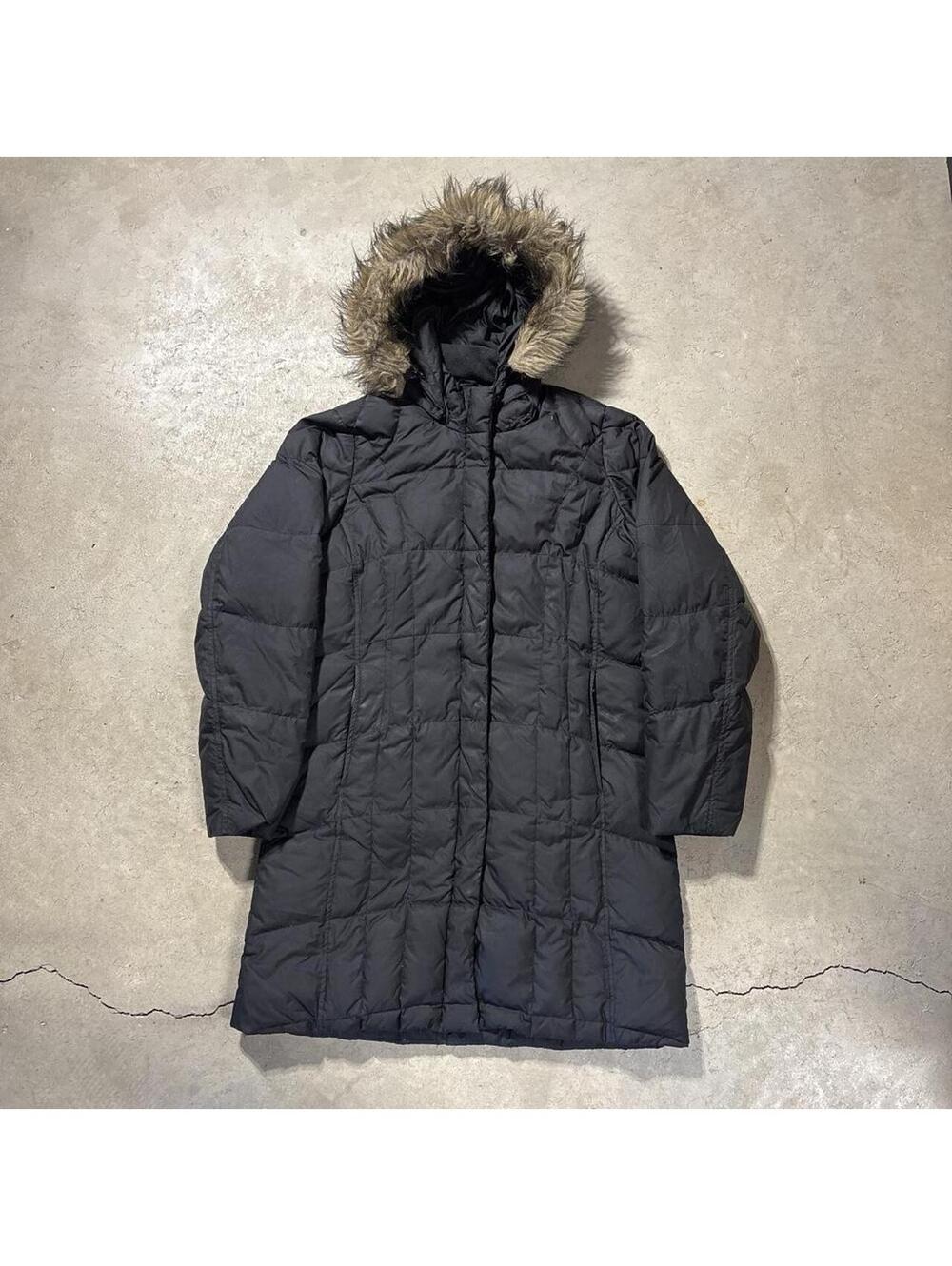 Vintage Y2K Eddie Bauer Goose Down Long Puffer Parka Womens M Faux Fur Hood